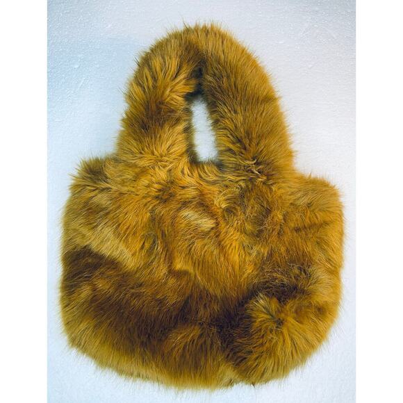 J. CREW Faux Fur Mini Tote Tan NWT - Picture 1 of 5
